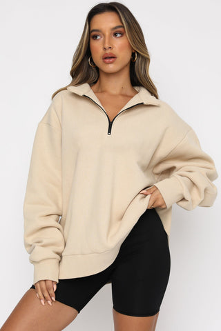 Fleece High Waist Sweatpants Taupe