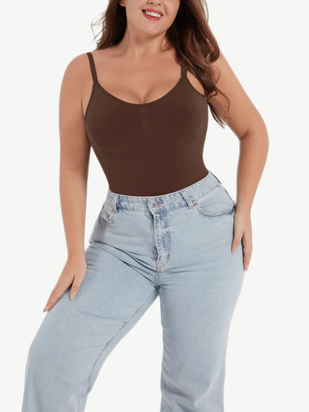 Seamless Shapewear Bodysuit Open Back Firm Support
