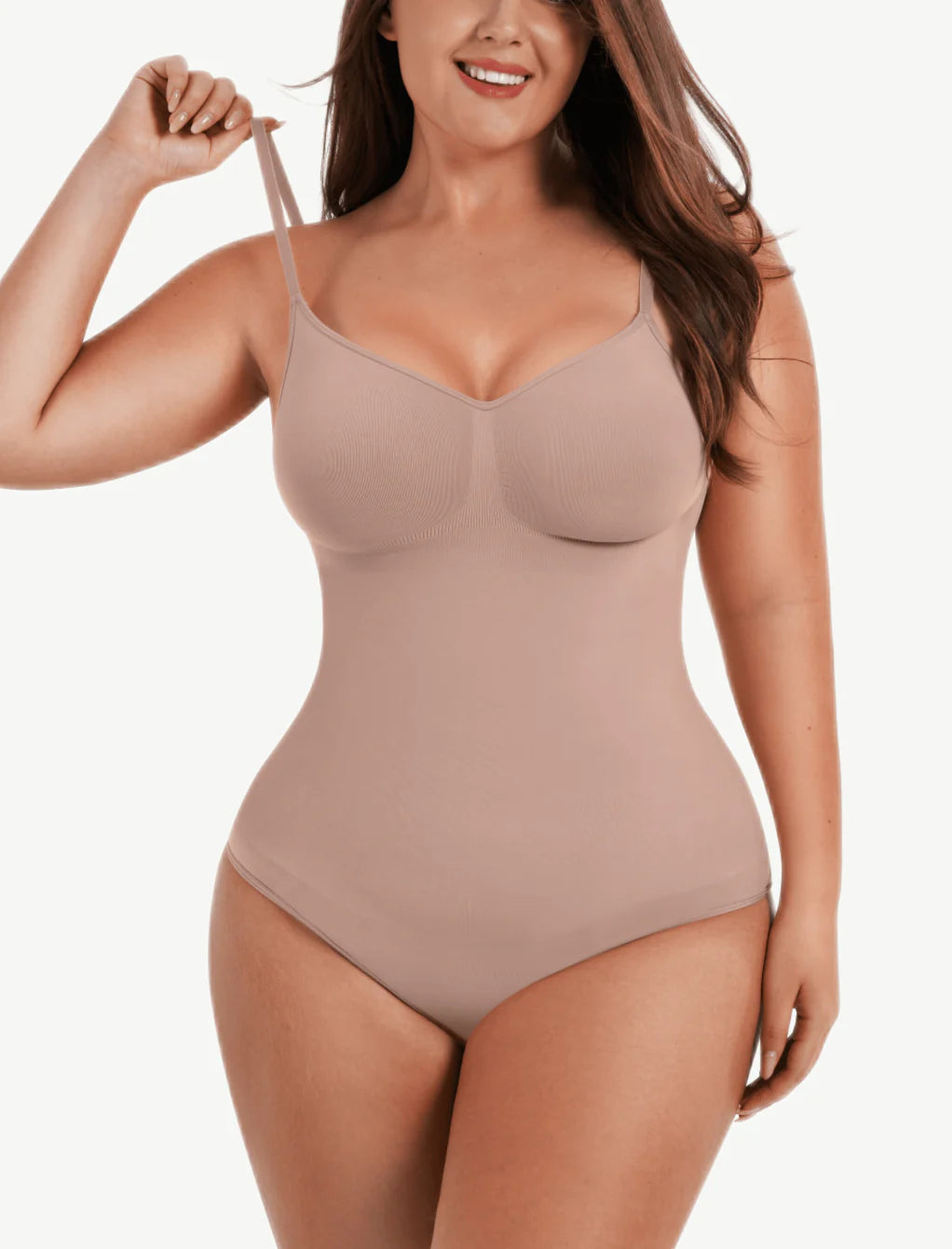 Seamless Shapewear Covered Bust Bodysuit Thong Light Support