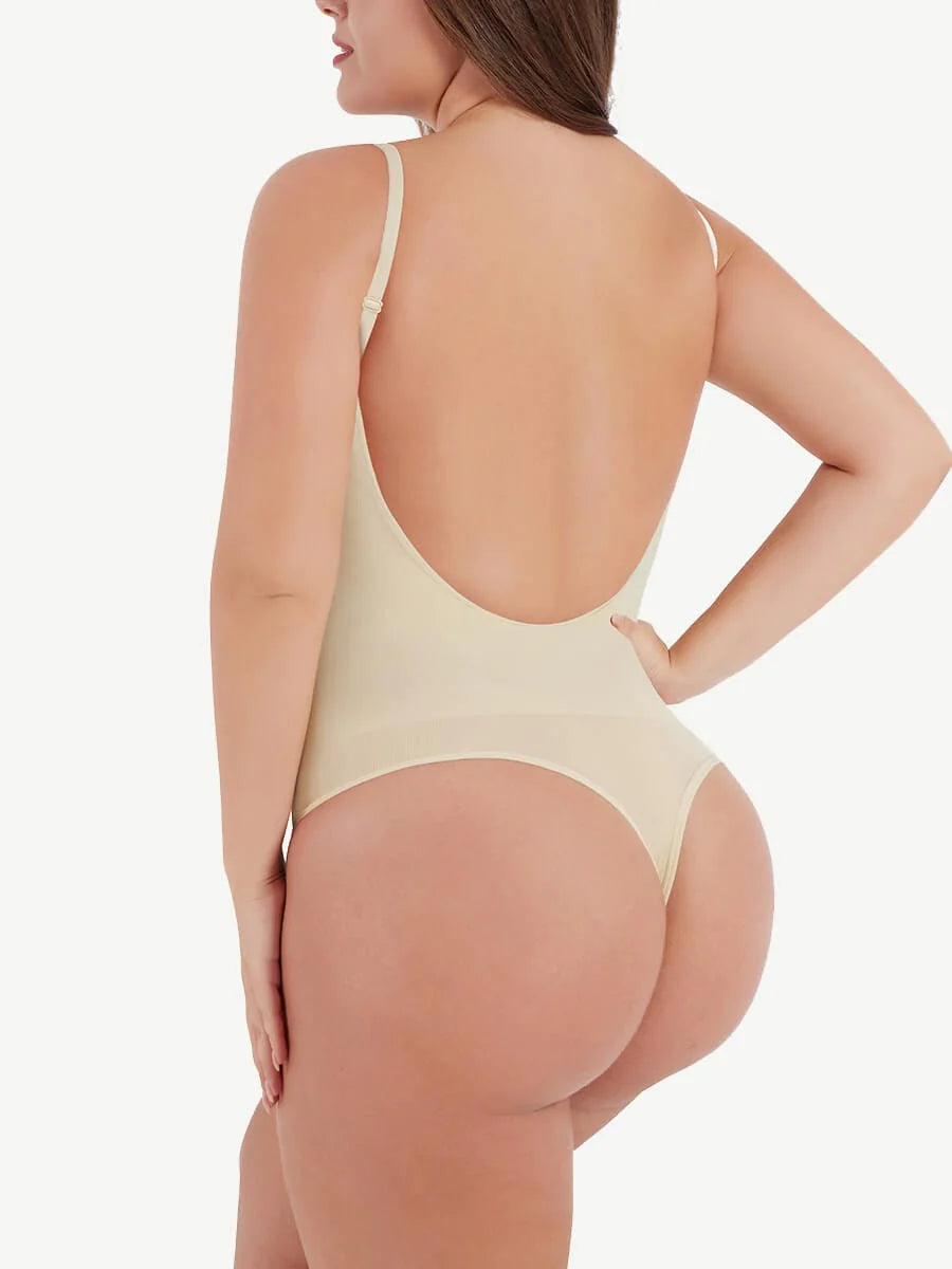 Seamless Shapewear Bodysuit Open Back Firm Support