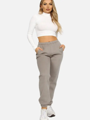 Fleece High Waist Sweatpants Taupe