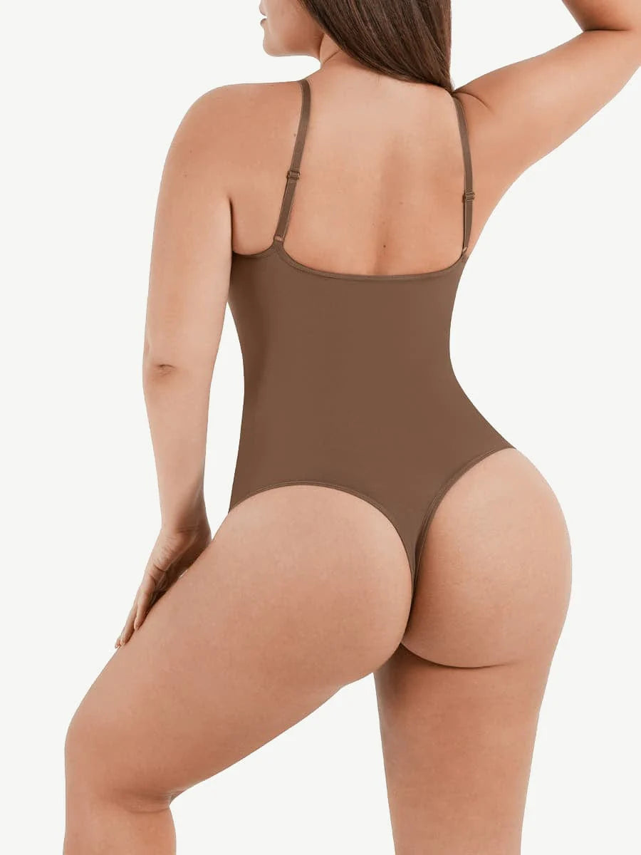 Seamless Shapewear Covered Bust Bodysuit Thong Light Support