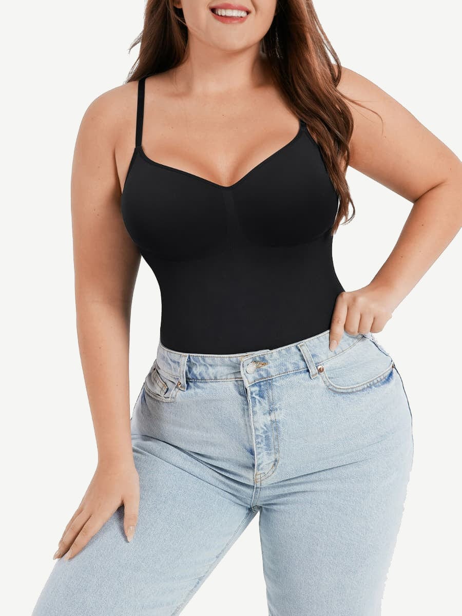 Seamless Shapewear Covered Bust Bodysuit Thong Light Support