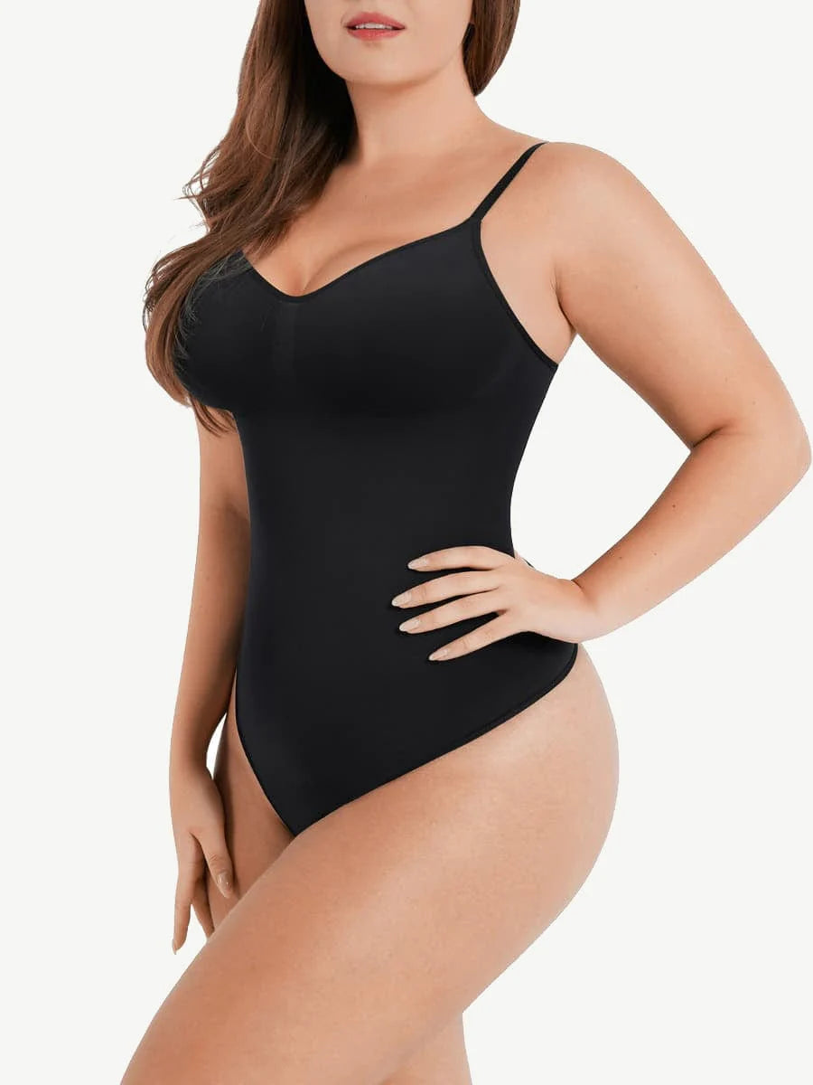 Seamless Shapewear Covered Bust Bodysuit Thong Light Support