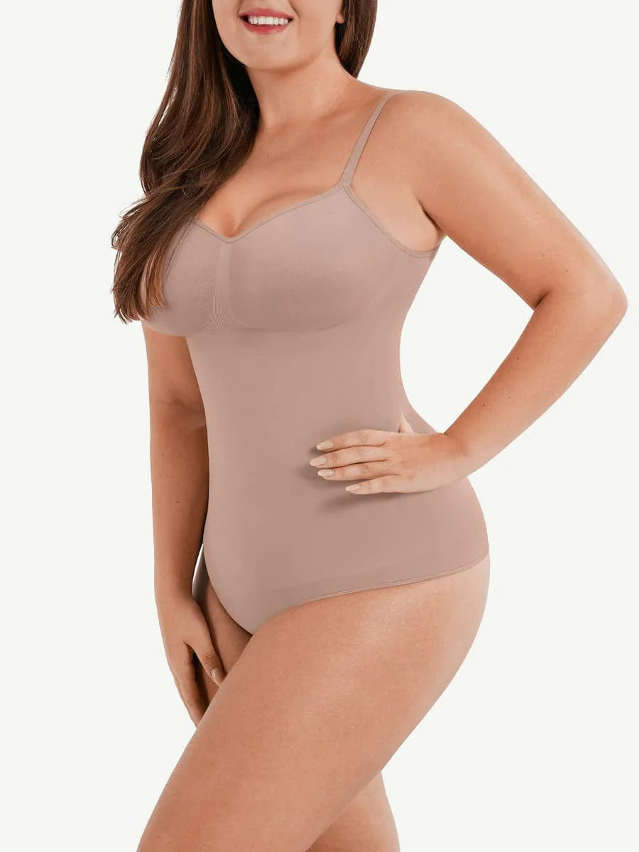Seamless Shapewear Covered Bust Bodysuit Thong Light Support