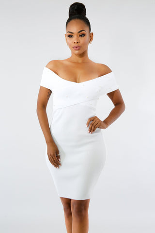 Plunge Front Midi Dress
