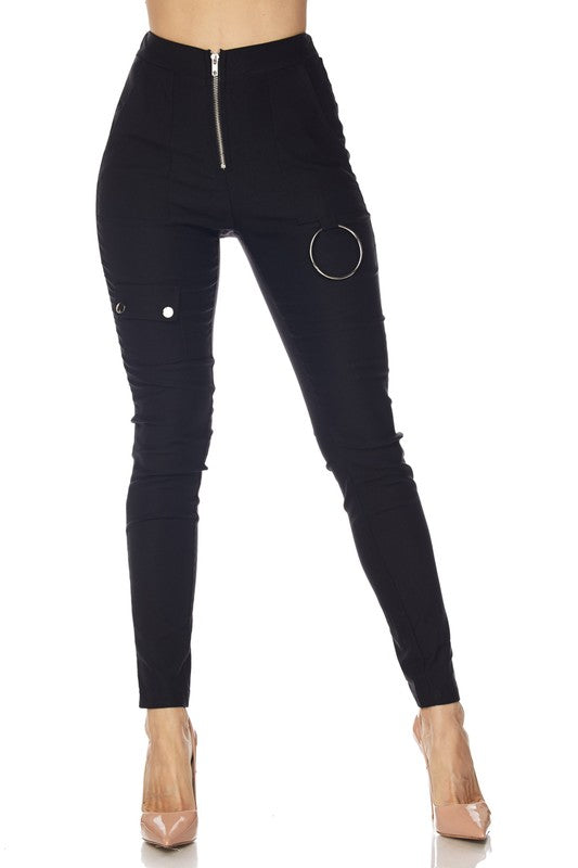 Zipper Front O-Ring Pants Outfit Love