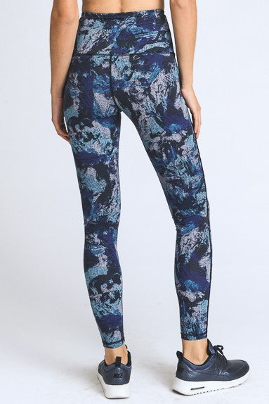 Blue Yoga Mesh Full Leggings