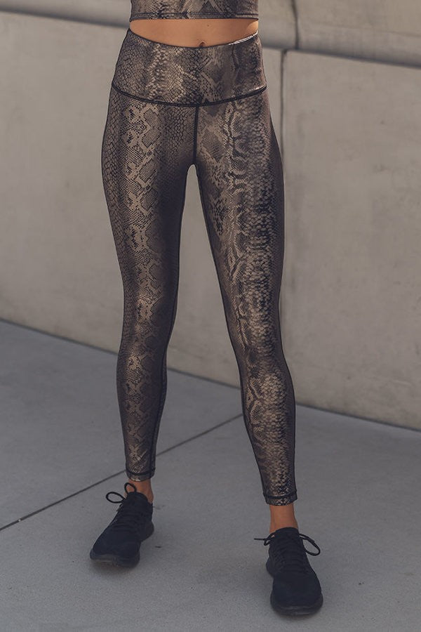 Black Snake Print Leggings