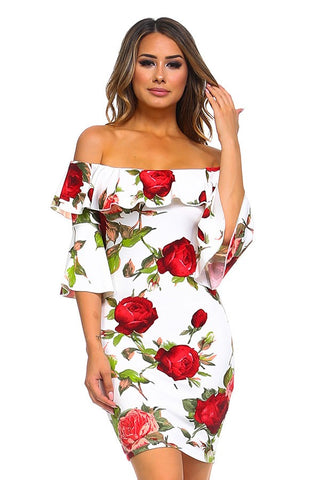 Plunge Front Midi Dress
