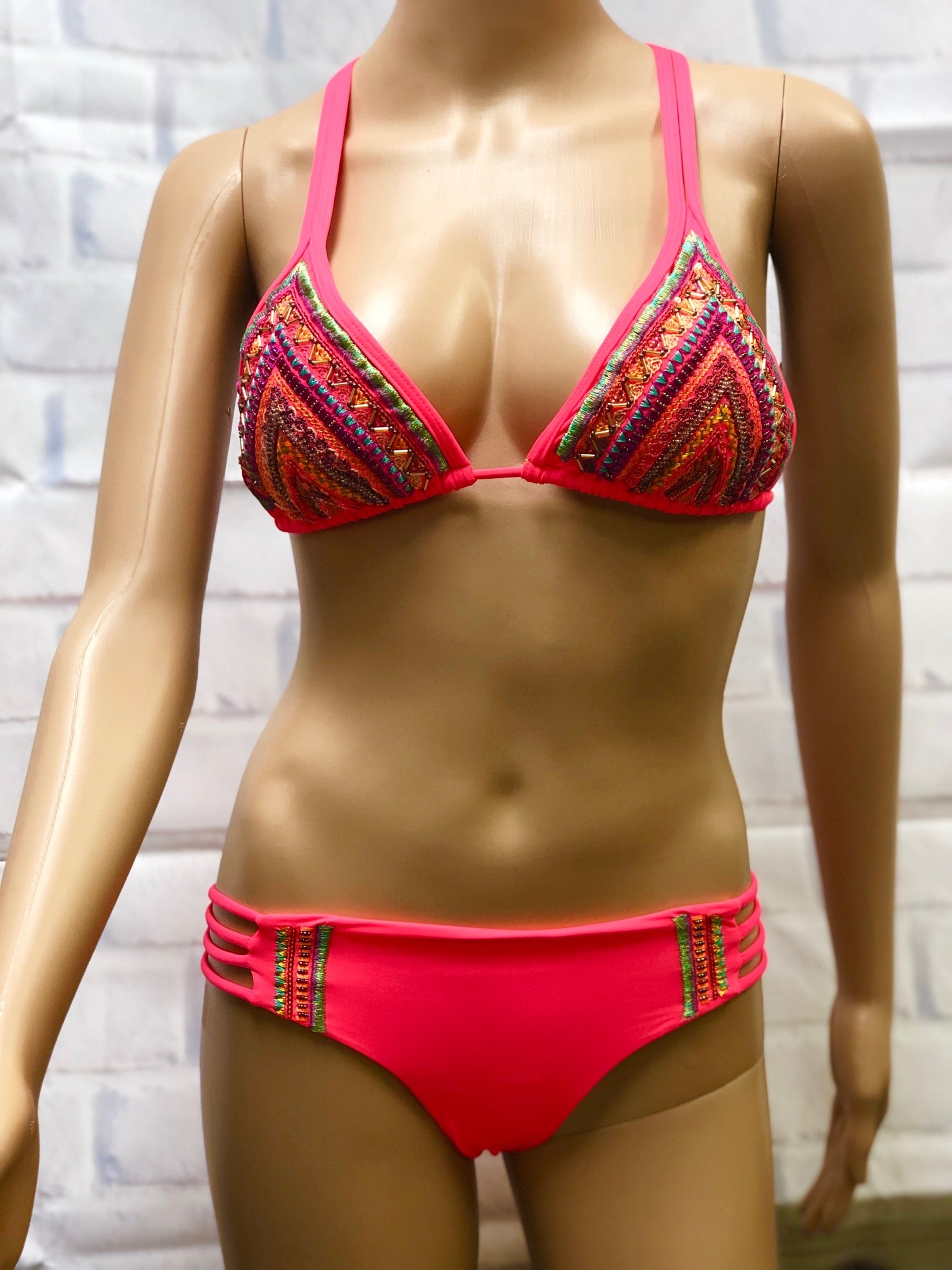 Amanda Bikini Set Orange Neon Fit Miami Style