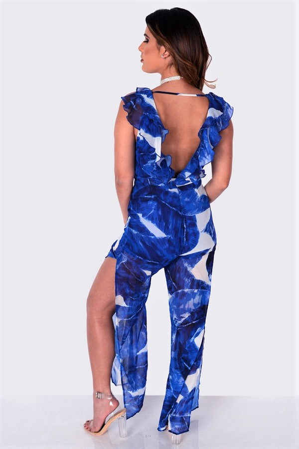 Outfit Love Palm Leaves Ruffle Jumpsuit