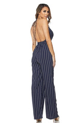 Fit Miami Style Striped Halter Jumpsuit
