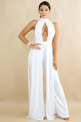 Fit Miami Style Draped Jumpsuit White