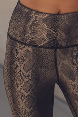 Black Snake Print Leggings Fit Miami Style