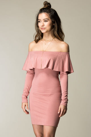 Sequins Cowl Neck Open Back Dress Rose Gold