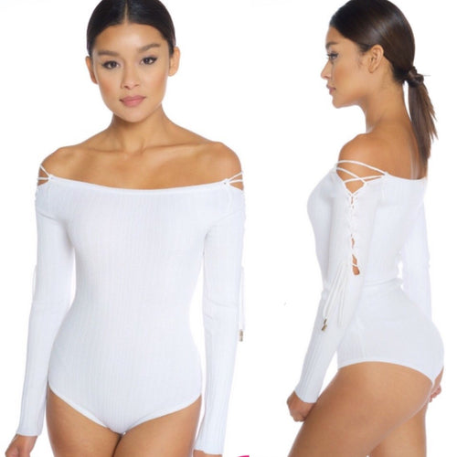 Lace Up Shoulder Bodysuit