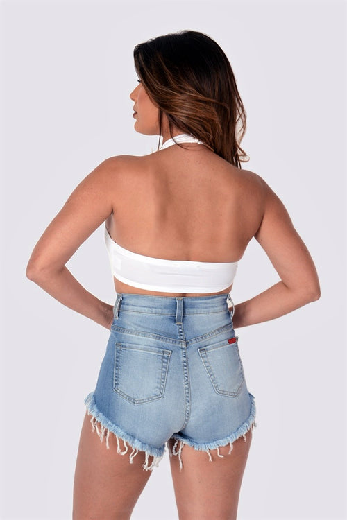 Fit Miami Style High Rise Denim Short