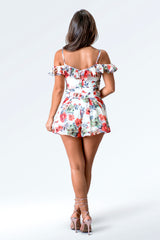 Fit Miami Style Off Shoulder Floral Romper