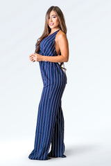 Striped Halter Jumpsuit