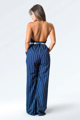 Striped Halter Jumpsuit
